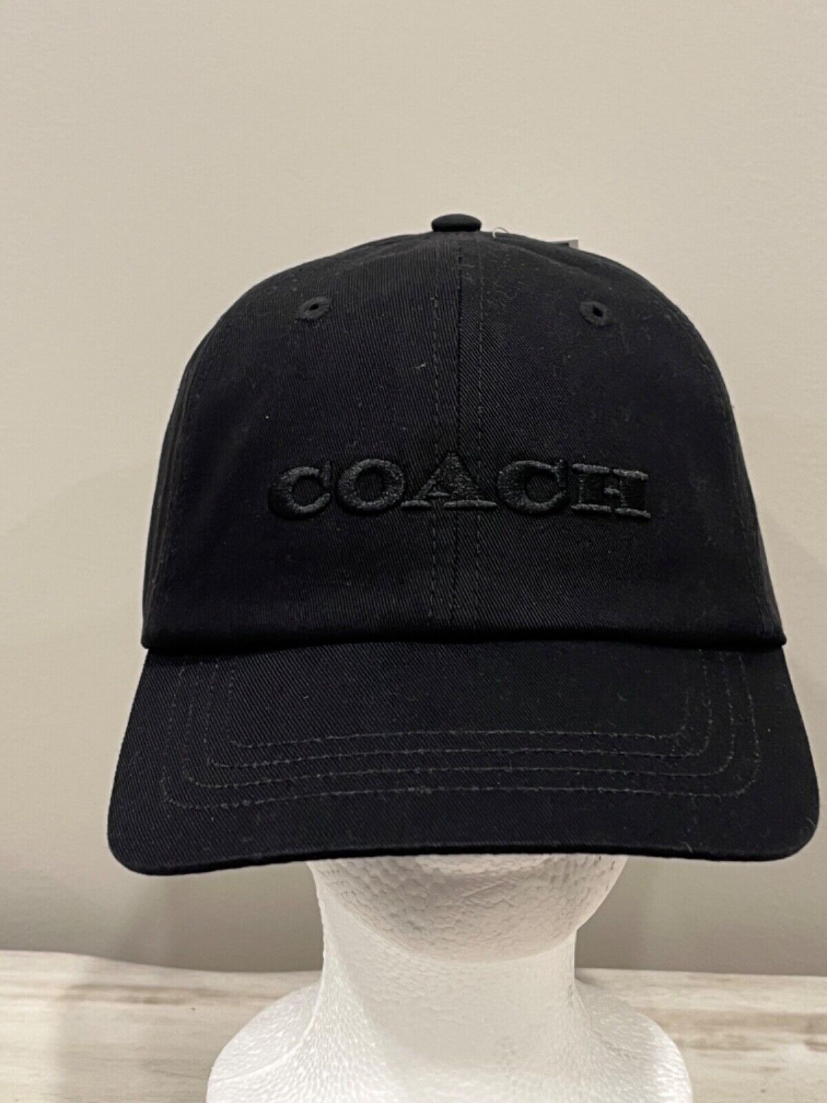 Coach Black Black Embroidered Adjustable Baseball Cap Hat, M Coach Black Black Embroidered Adjustable Baseball Cap Hat, M