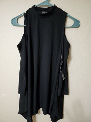 Moa Moa Blouse Black No shoulder half sleeve