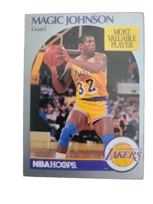 MAGIC JOHNSON, 1990 NBA HOOPS #157, SHARP CORNERS