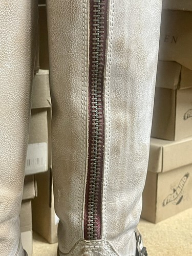 Pre-owned Steve Madden Freebird By  'roady' Tall Riding Boots Roadies Natural Msrp$350. In Beige