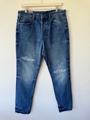 new Ksubi mens denim jean wolfgang 34 medium hilite trashed blue 
