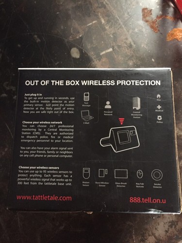 Tattletale Portable Home Sucurity System Built In Motion Detector