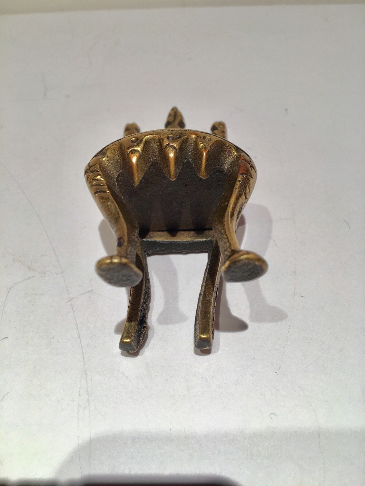 English minature Gothic revival brass chair