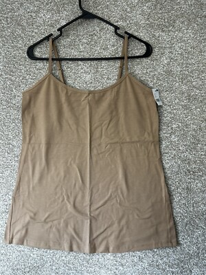 Lane Bryant Essential Cotton Cami Beige Brown Top  Size 10/12