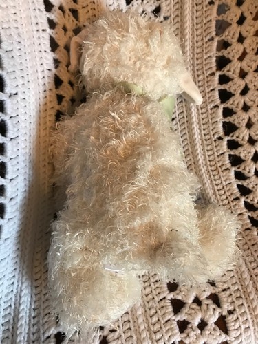 Hallmark Lamb Little Blessings Floppy Christian Plush Holy Cross Foot Green Bow