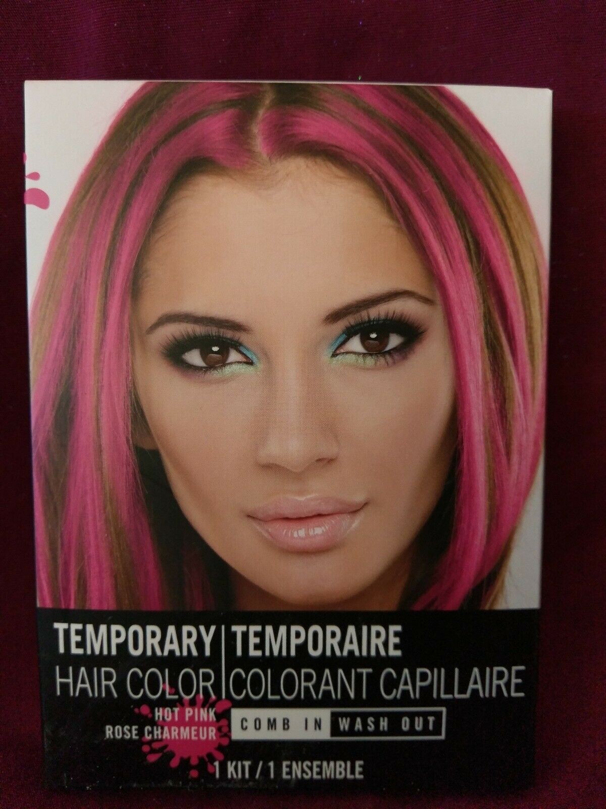 Comb-in Wash Out Hot Pink Hair Color Kit (w/comb) Nib