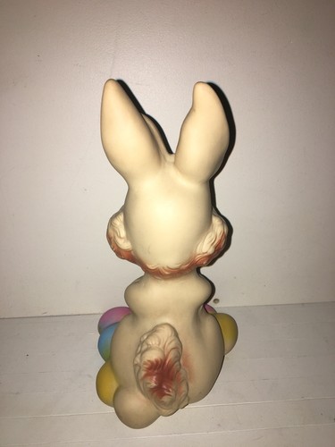 Vintage Dreamland Creations Large Easter Bunny Rabbit w Eggs Squeak Squeeze Toy