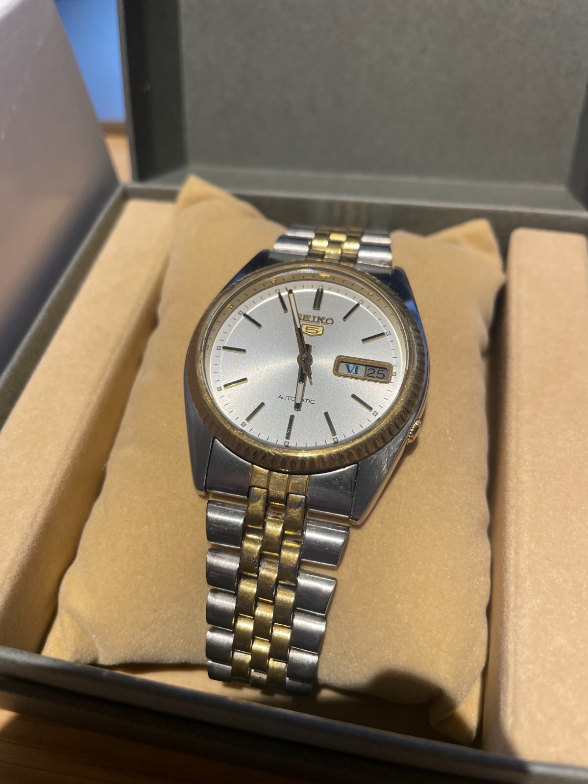 稼働美品 セイコー5 自動巻き メンズ腕時計 7009-3110 シルバー s-l400.jpg