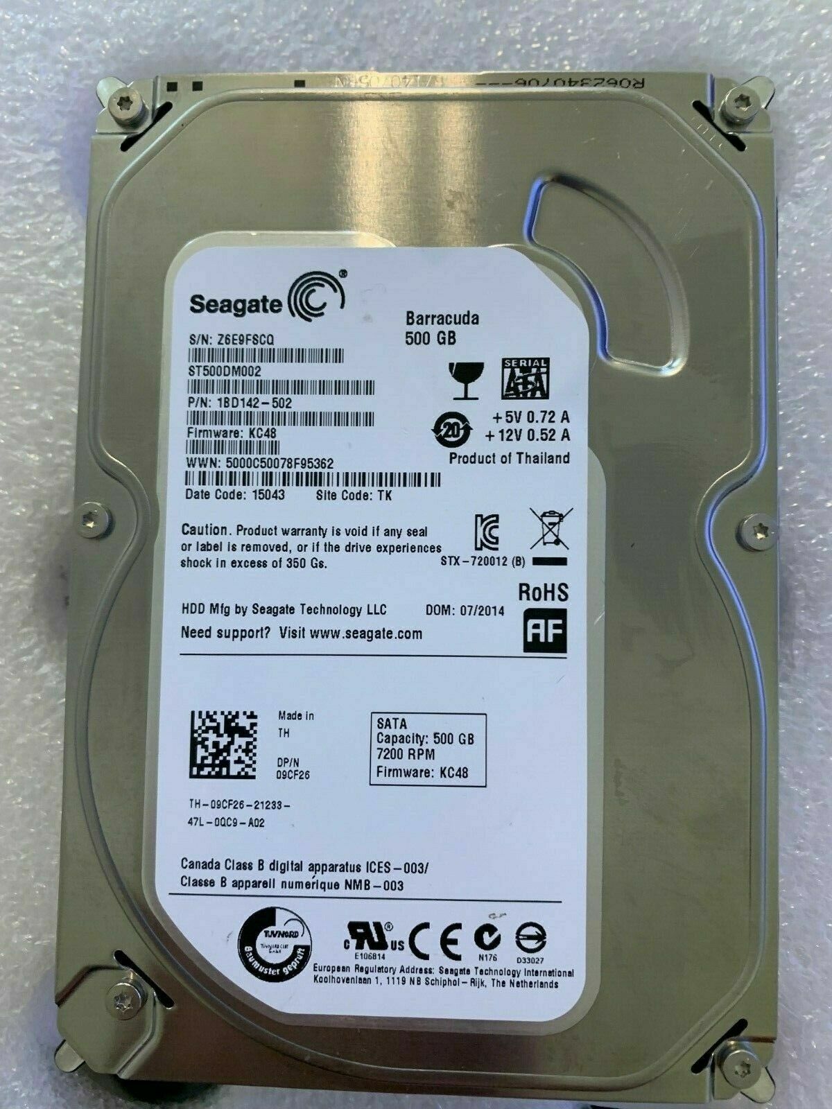 Seagate 3.5インチ内蔵HDD 500GB SATA 6Gb/s 7200rpm 16MB ST500DM002 g6bh9ry Amazon.com: Seagate Barracuda 500GB SATA Hard Drive