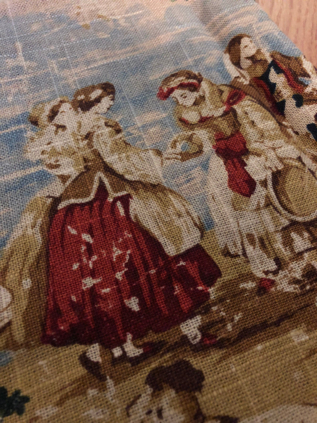 TPSA vintage fabric Material Upholstery toile beautiful 34