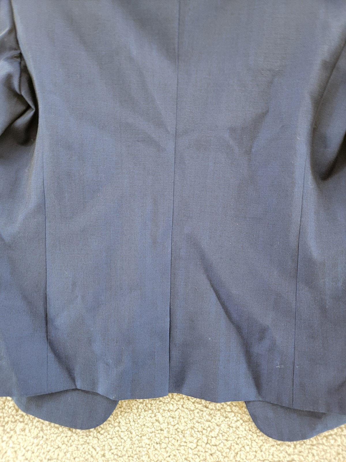 Pre-owned Hugo Boss Boss Jeniver Single Button Wool Blend Blazer Women's 6 Navy Flap Pockets L/s In Blue