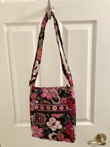 Vera Bradley Adjustable Shoulder Bag Mod Floral Pink Brown Retired Pattern