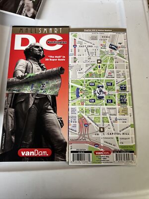 MALLSMART WASHINGTON DC MAP BY VANDAM -- LAMINATED CITY By Van Dam Stephan *NEW*