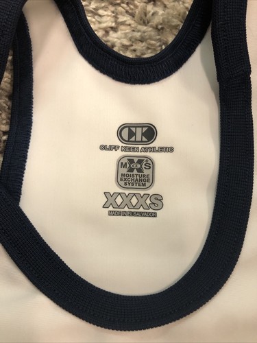 New with Tag Cliff Keen  Wrestling Singlet XXXS Navy & White