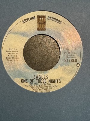 EAGLES One Of These Nights ~ Visions ASYLUM E-45257 VG+ 45 7'' 1975 Pop Rock EX