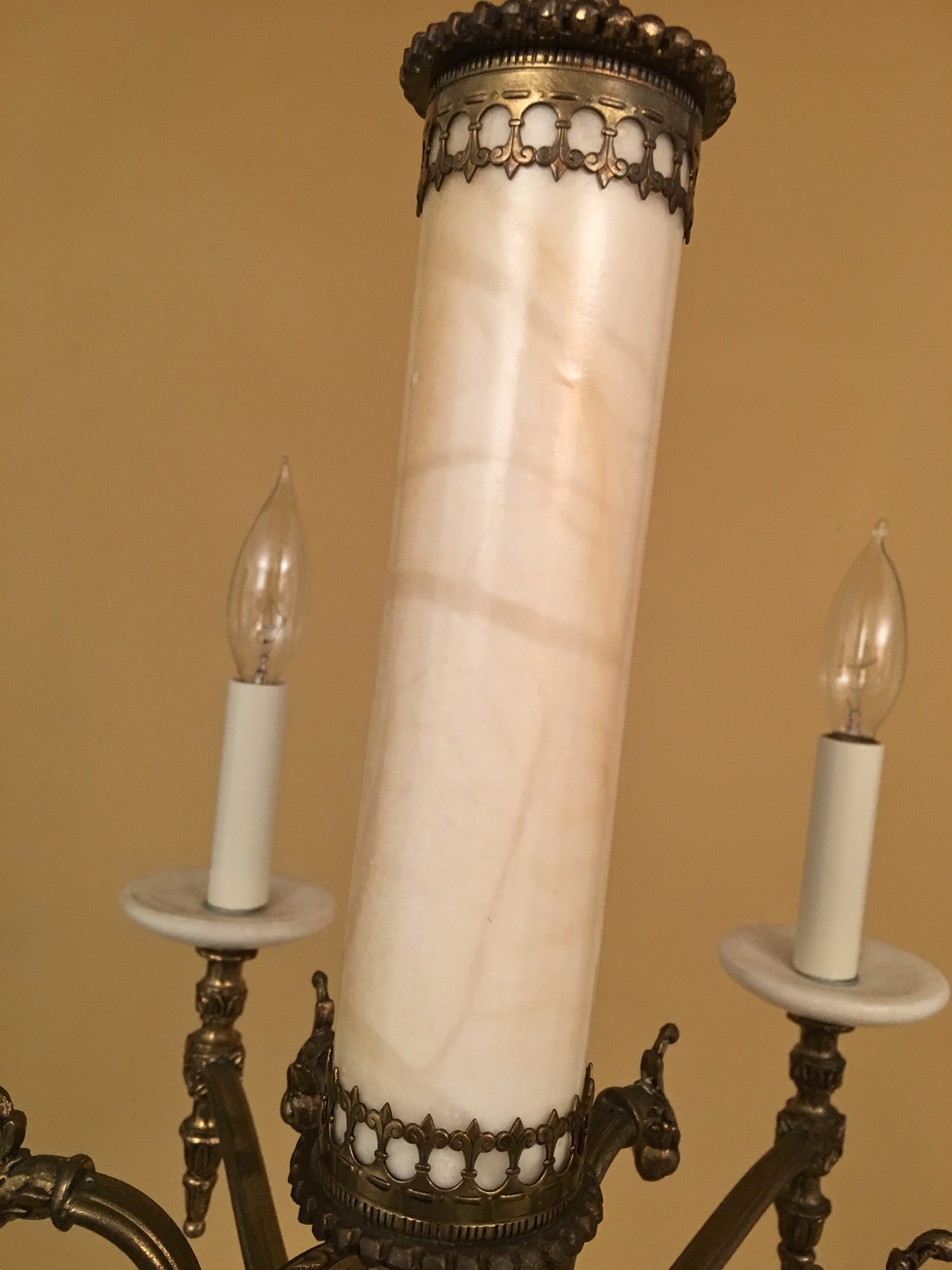 Vintage Lighting unique 1970s marble chandelier by Moe
