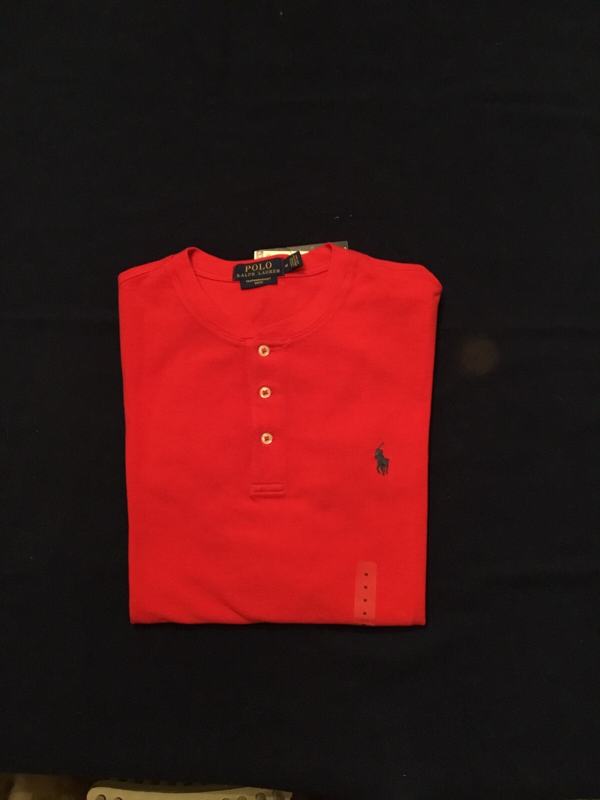 polo featherweight mesh henley