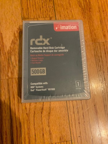 Imation 27127 - 500GB RDX / RD1000 Hard Drive Cartridge - New Sealed Removable
