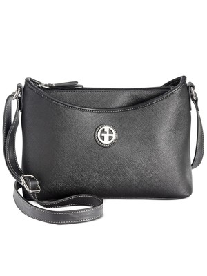 

Сумка через плечо Giani Bernini с черным логотипом и регулируемым ремешком из ПВХ, Черный, 10008388300