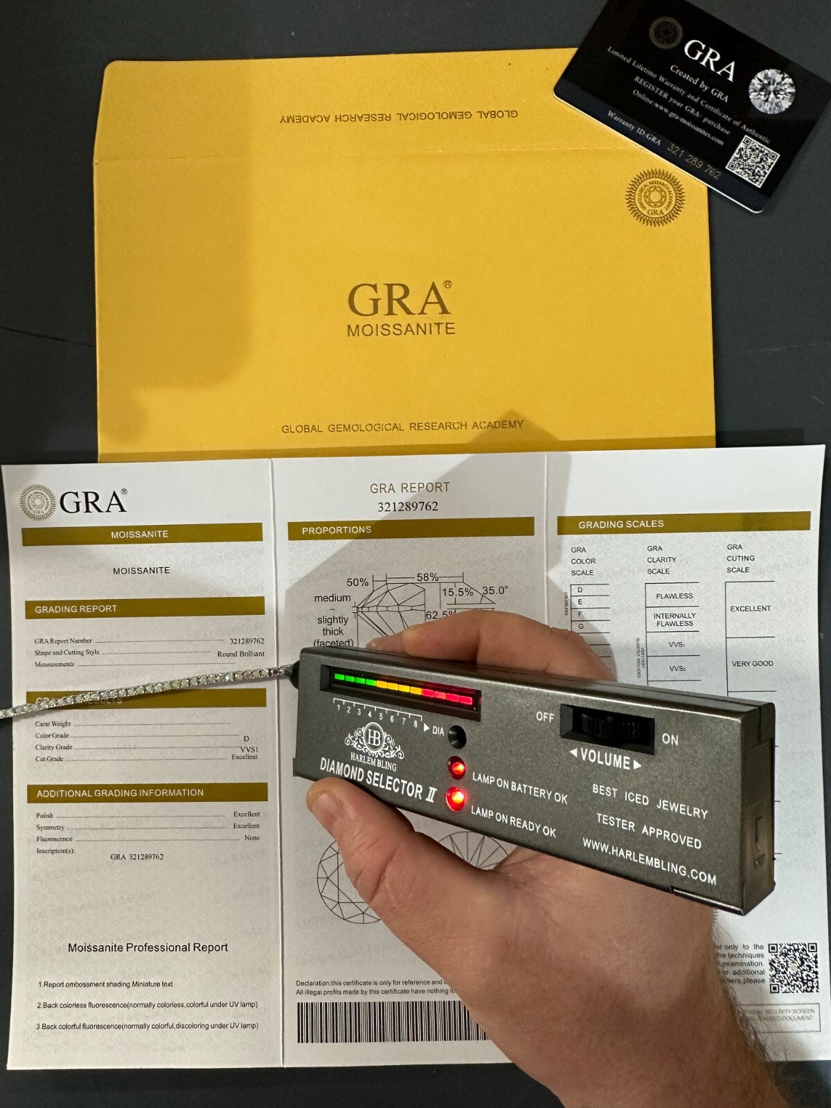 Pre-owned Silver Real Iced Opal Rainbow Moissanite 3mm Tennis Bracelet 925  Diamond Tester