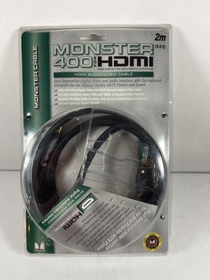 MONSTER 400 HDMI AUDIO/VIDEO CABLE 2M/6.6FT HDTV 1080P CERTIFIED NOS