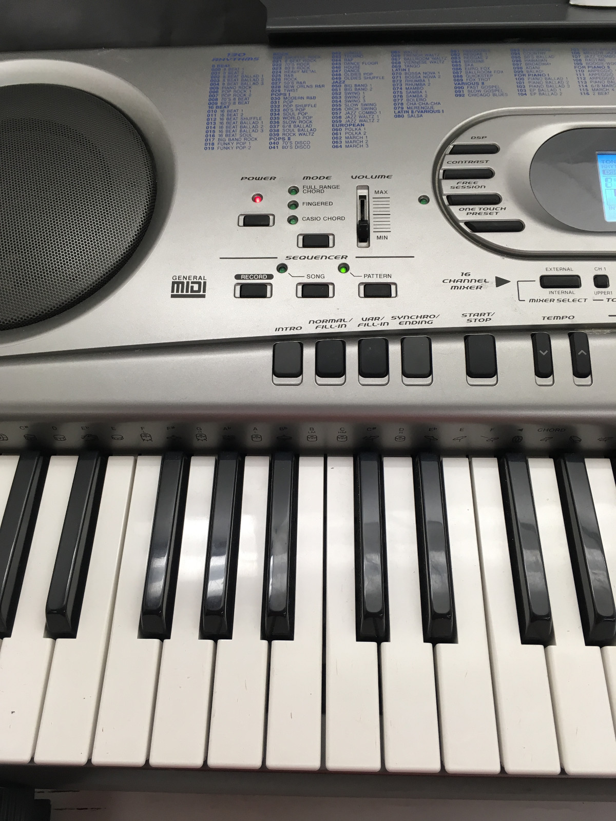 Casio WK-1630 Keyboard w/ Stand Music Rack Adapter Manual Piano Organ