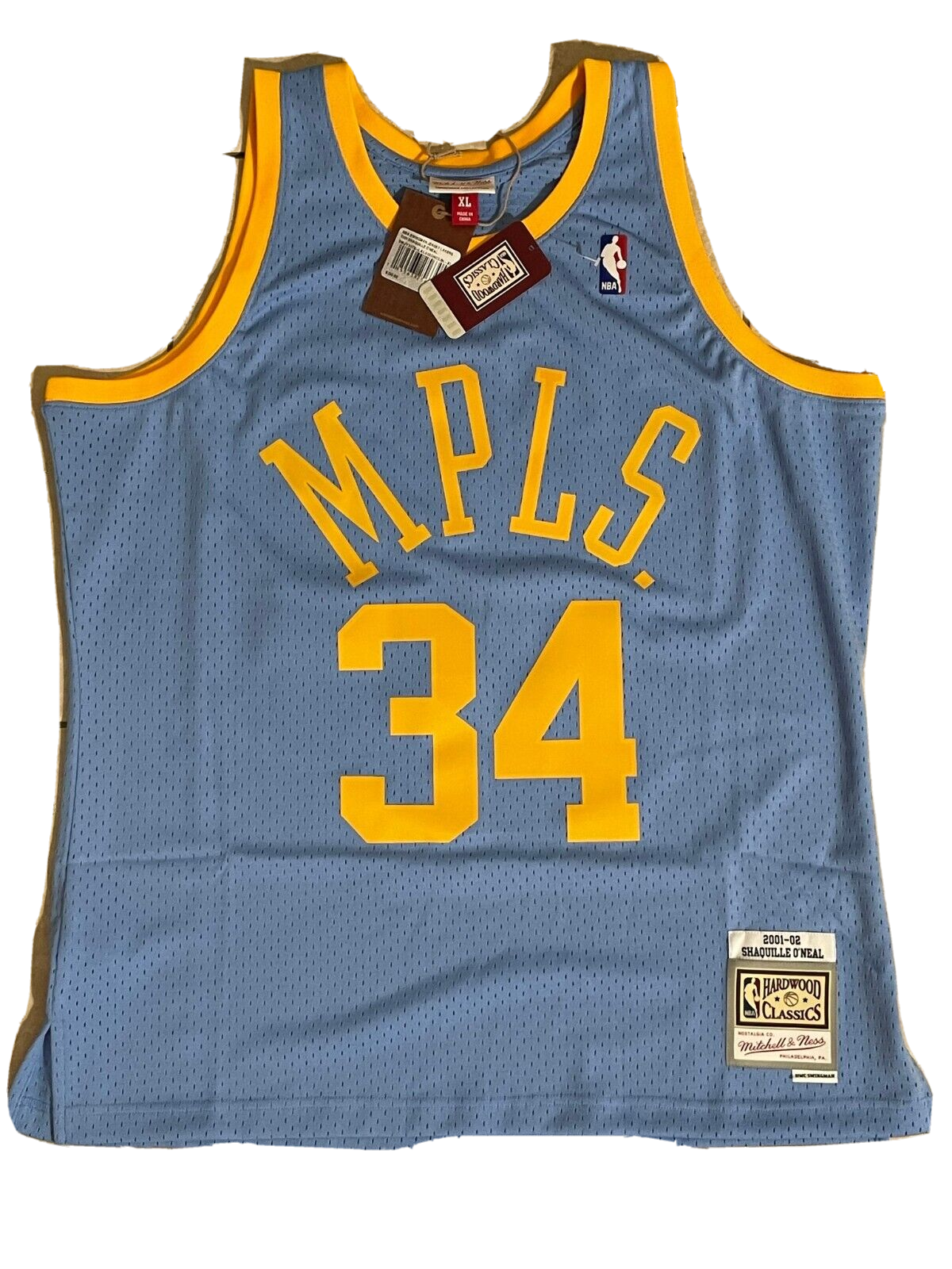 Men's Mitchell & Ness Shaquille O'Neal White Los Angeles Lakers 2001/02  Hardwood Classics Swingman Jersey