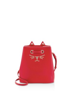 

Charlotte Olympia женская красная кожаная сумка через плечо с принтом и украшением, Красный, 80047082L001020C
