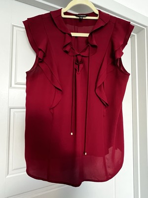 Express Women s Ruffle Tank Top Size Large *Pre-Owned - Stain Under Arm