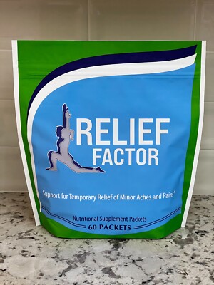 Authentic Relief Factor 60 Packets Exp 6/24 Support Minor Aches and Pains!