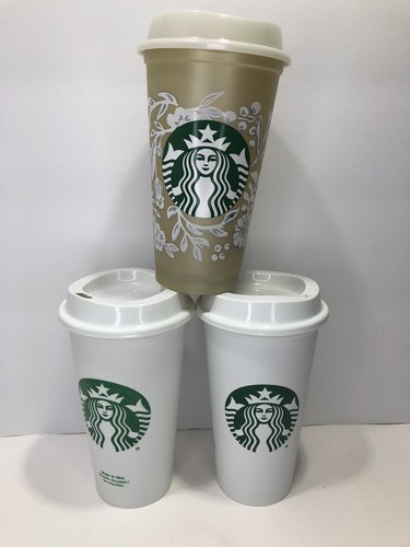 Lot Of 3 Starbucks Coffee Cup And Lid 16 Fl Oz | eBay