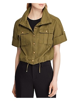 

Зеленая женская куртка RALPH LAUREN на пуговицах, Зеленый, 200754853001