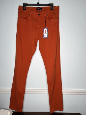 Luchiano Visconti Sport Edition Pants Mens 32x34 Orange New NWT Soft Stretch