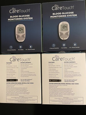 4 X CareTouch Blood Glucose Monitoring System Insulin Diabetes New Unopened Box