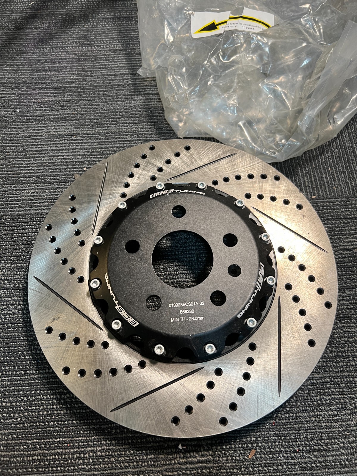 ECS Tuning Cross-Drilled Slotted Brake Rotor 866330 ECS Tuning Cross-Drilled Slotted Brake Rotor 866330