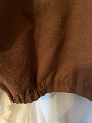 Gary Player XL Faux Suede Mens Brown Lined Bomber Jacket Golf Full Zip