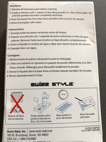 Swiss Style Humidifier Cleaner And Descaler Zerocalc