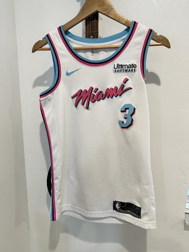 ウェア NBA Miami Heat Dwyane Wade game shirt Adidas Official NBA Dwayne Wade #3 Miami Heat Stitched