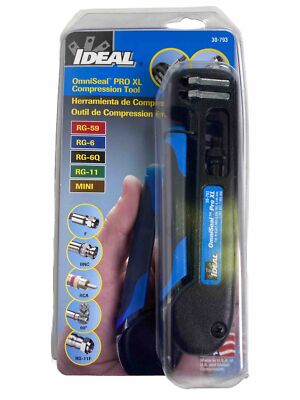 Ideal Omniseal Pro Xl Connector Compression Tool RG-59, RG-6, RG-6Q, RG-11, MINI
