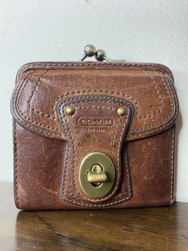 Rare* COACH Vintage 90s Legacy Brown Leather French Framed