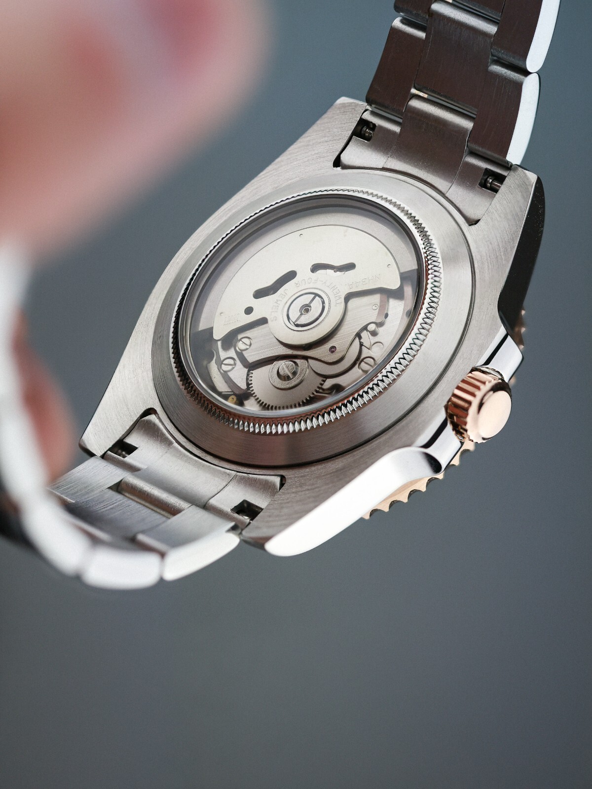 Pre-owned Seiko Barretten Rootbeer Gmt Custom Watch  Nh34 Men's Waterproof Ceramic Sapphire