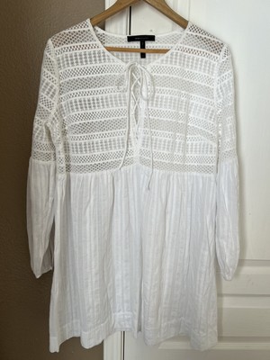 BCBG Max Azria Womens Knit Dress White Cotton Size Medium