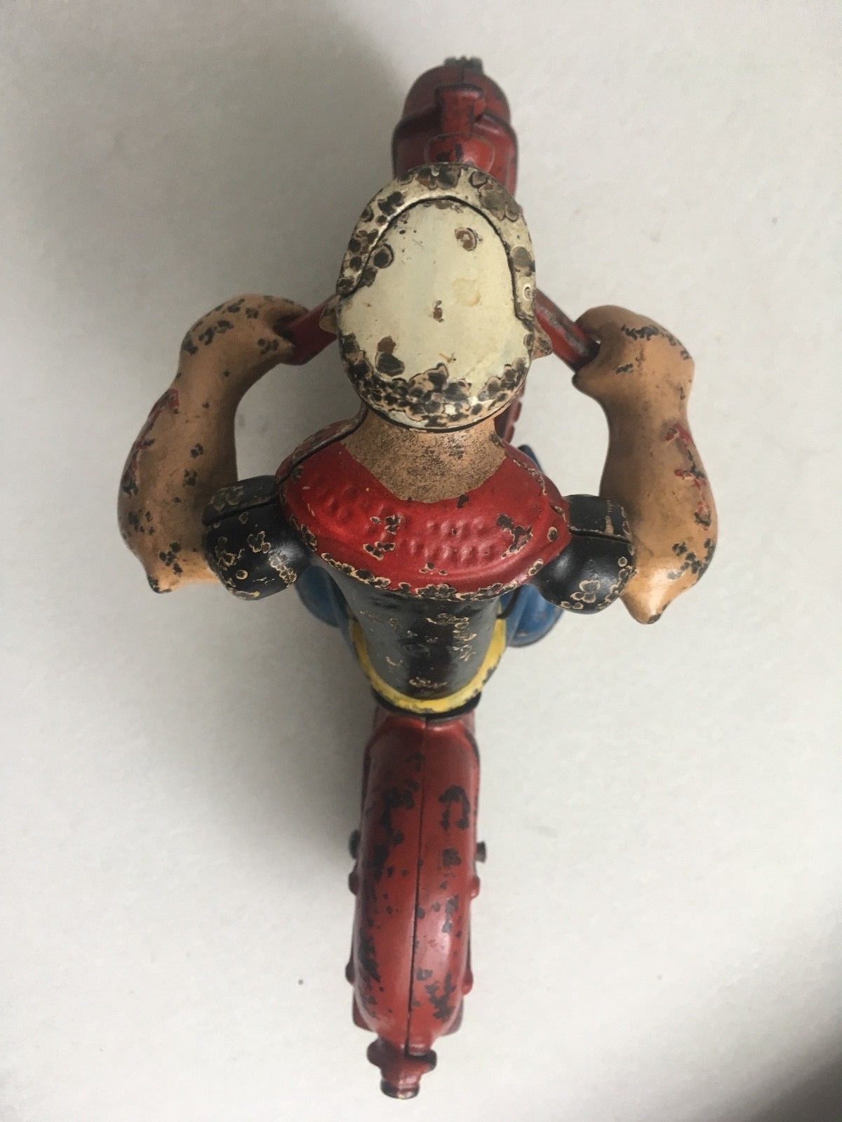 vintage HUBLEY cast iron POPEYE MOTORCYCLE 1930s toy figure patrol cycle rare