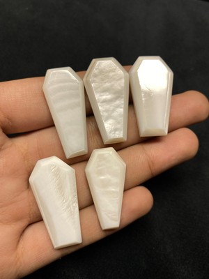 Mother Of Pearl Coffin Step Cut Pack of 5 Pcs 7x12mm To 18x25mm Mop Gemstone
