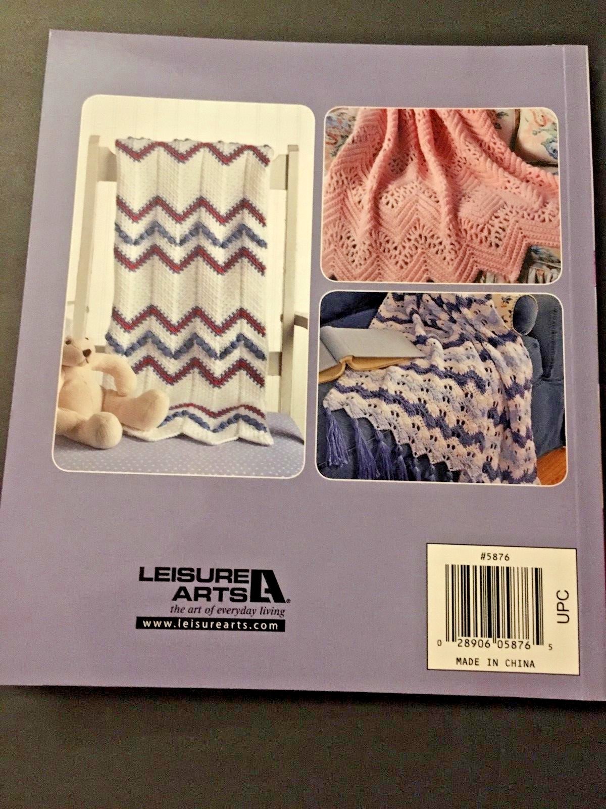 LEISURE ARTS Learn To Crochet Ripple Afghans Book and BOYE Crochet Hook Set NEW