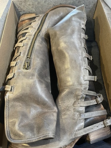 Pre-owned Freebird By Steven Waterford Boot Sz 6 Msrp$395 Stone In Gray