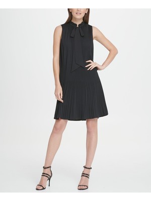 

DKNY Женское Черное Коктейльное Мини Платье Без Рукавов + Расклешенное Платье, Черный