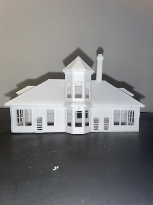 N - Scale Train Station / 1:160 Trackside Depot Town Building High Detail White