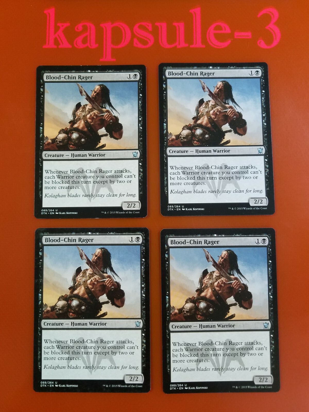 Blood-Chin Rager 1x FOIL DTK MTG Dragons of Tarkir Uncommon MINT black Blood-Chin Rager 1x FOIL DTK MTG Dragons of Tarkir Uncommon MINT black