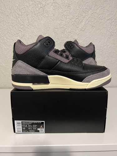 Pre-owned Jordan Size 11.5 - A Ma Maniére X Air  3 Retro Black Violet Ore W